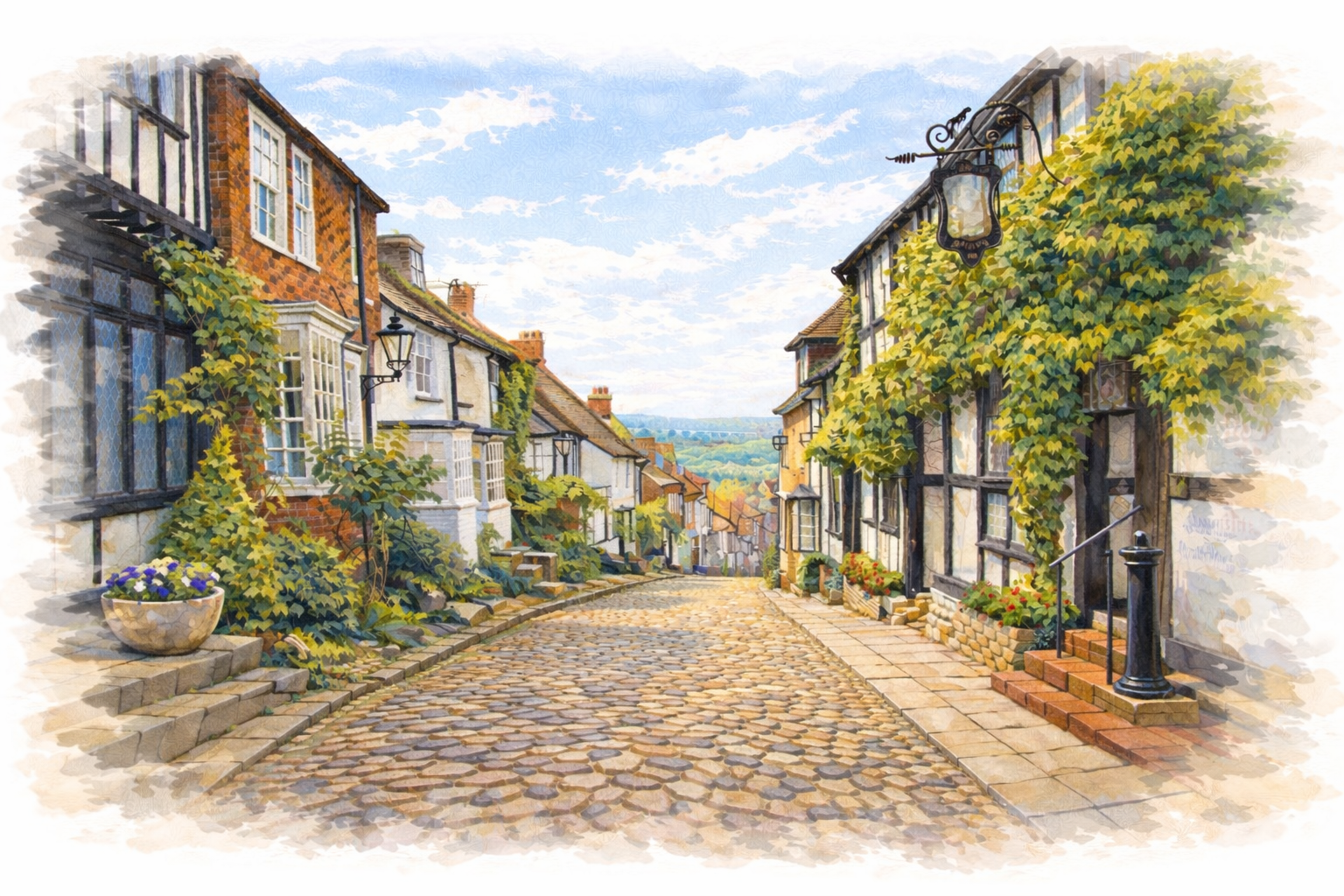 Illustration of Mermaid Street in Rye